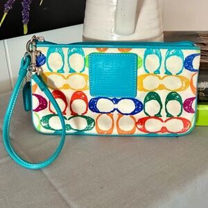 Coach Rainbow Wristlet